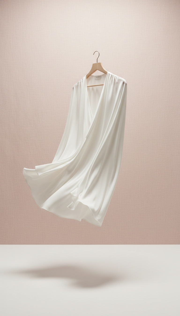 Porcelain White Draped Silk Blouse